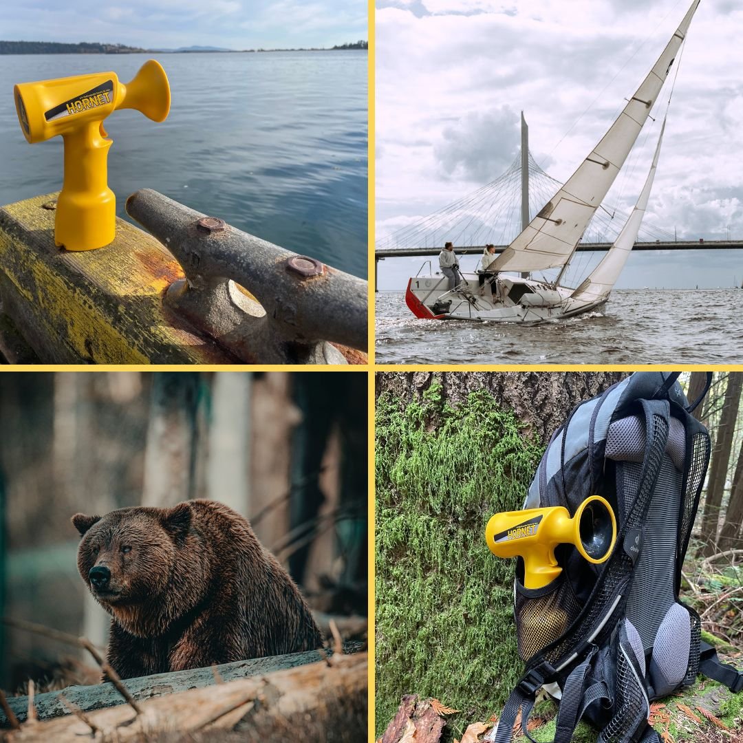 WoodsCan Hornet Sport Rechargeable Electric Air Horn - the world's most advanced signaling device for recreational and industrial safety.